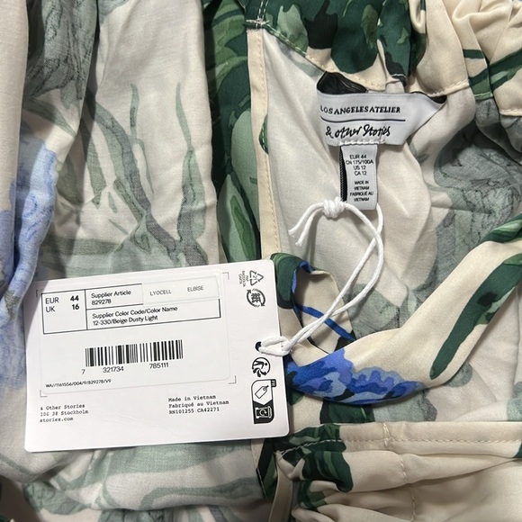 & Other Stories Gathered Sleeveless Midi Dress - Size 12 - Picture 9 of 9